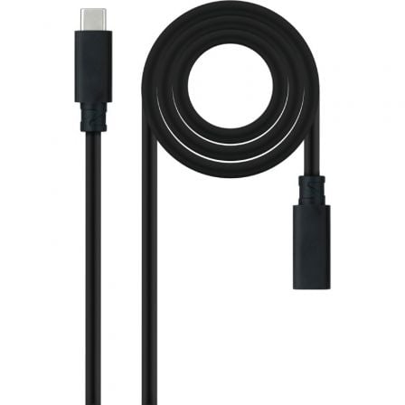 Cable Alargador USB Tipo-C 3.2 Nanocable 10.01.4502/ USB Tipo-C Macho – USB Tipo-C Hembra/ 2m/ Negro | TecnoSoft art nan cab20102001204502 1