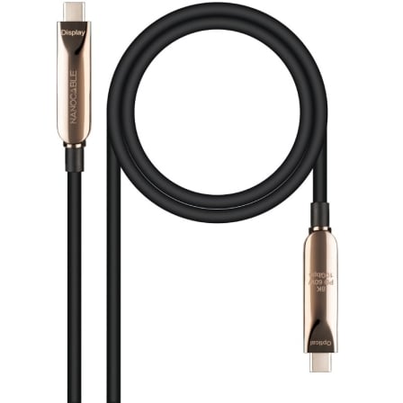 Cable USB 3.2 Tipo-C AOC Nanocable 10.01.4615/ USB Tipo-C Macho – USB Tipo-C Macho/ Hasta 60W/ 10Gbps/ 15m/ Negro | TecnoSoft art nan cab20102001204615 1