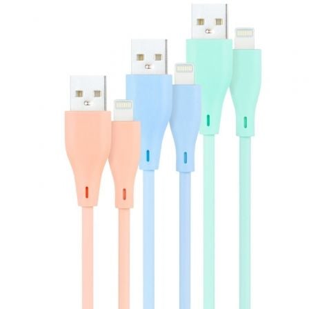 Cables USB 2.0 Lightning Nanocable 10.10.0401-A1/ USB Macho – Lightning Macho/ 1m/ 3 Unidades/ Rosa, Azul y Verde | TecnoSoft art nan cab20102010200401 a1 1