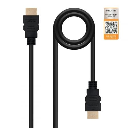 Cable HDMI 2.0 4K Nanocable 10.15.3601-L150/ HDMI Macho – HDMI Macho/ 1.5m/ Certificado/ Negro | TecnoSoft art nan cab2010201520360120l150 1