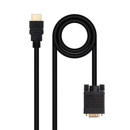 Cable Conversor Nanocable 10.15.4348/ HDMI Macho – VGA Macho/ 1.8m/ Negro | TecnoSoft art nan cab20102015204348 1