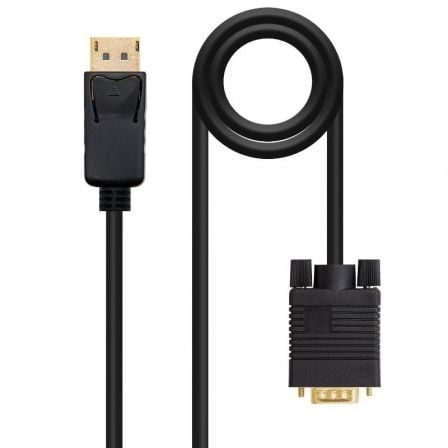 Cable Conversor Nanocable 10.15.4402/ DisplayPort Macho – VGA Macho/ 2m/ Negro | TecnoSoft art nan cab20102015204402 1