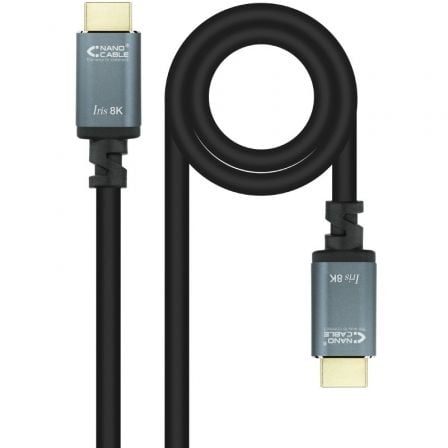 Cable HDMI 2.1 IRIS 8K Nanocable 10.15.8005/ HDMI Macho – HDMI Macho/ 5m/ Negro | TecnoSoft art nan cab20102015208005 1