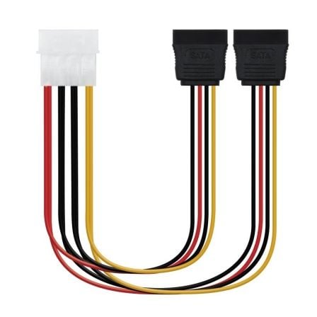 Cable Duplicador de Alimentación Nanocable 10.19.0101-OEM/ Molex Macho – 2x SATA Hembra/ 20cm | TecnoSoft art nan cab20102019200101 oem 1