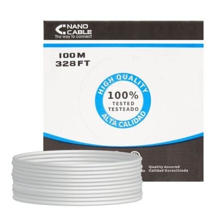Bobina de Cable RJ45 FTP Nanocable 10.20.0902 Cat.6/ 100m/ Gris | TecnoSoft art nan cab20102020200902 1