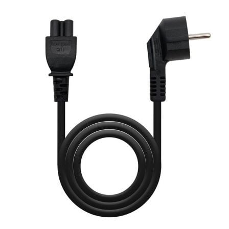 Cable Alimentación Trébol Nanocable 10.22.0302/ Schuko Macho – C5 Hembra/ 1.5m/ Negro | TecnoSoft art nan cab20102022200302 1