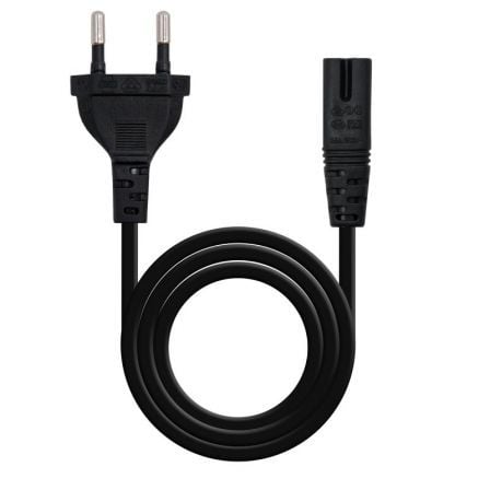Cable Alimentación Forma 8 Nanocable 10.22.0402/ CEE7/16 Macho – C7 Hembra/ 1.5m/ Negro | TecnoSoft art nan cab20102022200402 1