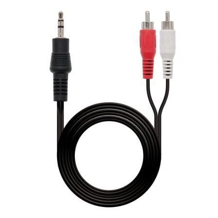 Cable Estéreo Nanocable 10.24.0310/ Jack 3.5 Macho – 2x RCA Macho/ 10m/ Negro | TecnoSoft art nan cab20102024200310 1
