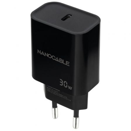 Cargador de Pared Nanocable 10.10.2010/ 1xUSB Tipo-C/ 30W/ Negro | TecnoSoft art nan carga20102010202010 1