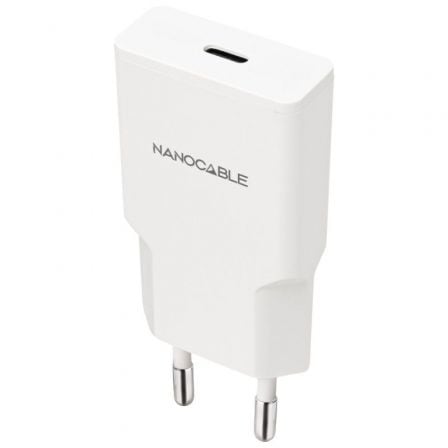 Cargador de Pared Nanocable 10.10.2027/ 1xUSB Tipo-C/ 30W/ Blanco | TecnoSoft art nan carga20102010202027 1