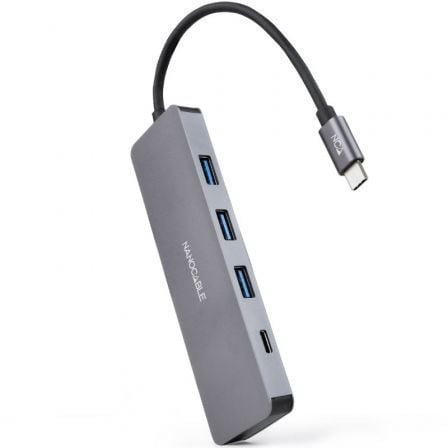 Hub USB Tipo-C Nanocable 10.16.4409/ 3xUSB/ 1xUSB Tipo-C/ Gris | TecnoSoft art nan hub20102016204409 1