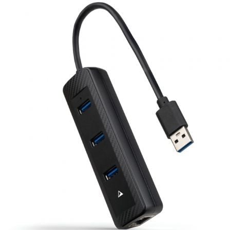 Hub USB 3.0 Nanocable 10.16.4604/ 3xUSB/ 1xRJ45/ Negro | TecnoSoft art nan hub20102016204604 1