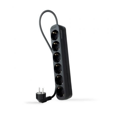 Regleta Nanocable 10.37.0006-NS-BK/ 6 Tomas de Corriente/ Cable 1.4m/ Negra | TecnoSoft art nan regleta20102037200006 ns bk 1