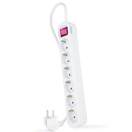 Regleta con Interruptor Nanocable 10.37.0006/ 6 Tomas de Corriente/ Cable 1.4m/ Blanca | TecnoSoft art nan regleta20102037200006 1