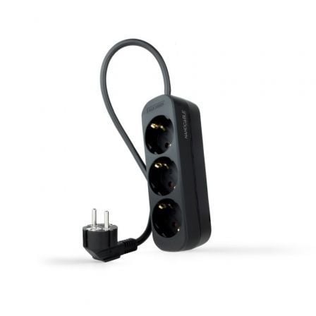 Regleta Nanocable 10.38.0003-NS-BK/ 3 Tomas de Corriente/ Cable 1.4m/ Negra | TecnoSoft art nan regleta20102038200003 ns bk 1