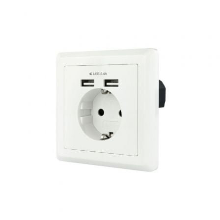 Roseta de Pared Nanocable 10.35.0010/ 1 Schuko/ 2 USB | TecnoSoft art nan ros20102035200010 1