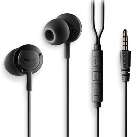 Auriculares Intrauditivos NGS Cross Drift/ con Micrófono/ Jack 3.5/ Negros | TecnoSoft art ngs aur20cross20drift20bk 1
