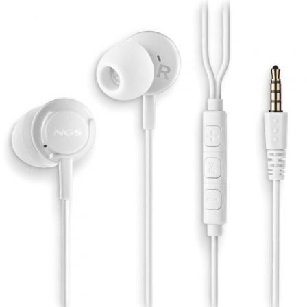 Auriculares Intrauditivos NGS Cross Drift/ con Micrófono/ Jack 3.5/ Blancos | TecnoSoft art ngs aur20cross20drift20wh 1