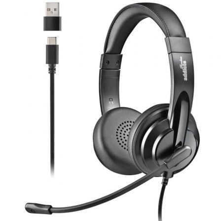 Auriculares NGS VOX605 USB-C/ con Micrófono/ USB Tipo-C/ Negros | TecnoSoft art ngs aur20vox605usbc 1