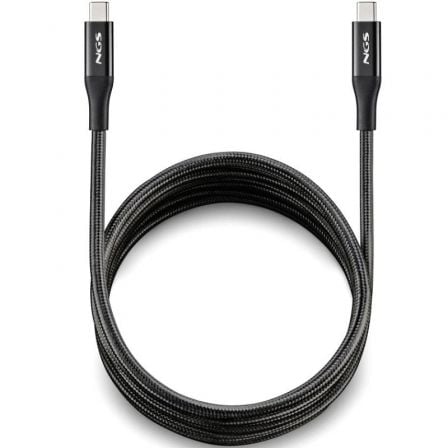 Cable USB 4.0 Tipo-C NGS KNOT/ USB Tipo-C Macho – USB Tipo-C Macho/ Hasta 240W/ 40Gbps/ 2m/ Negro | TecnoSoft art ngs cab20knot20240w 2 1