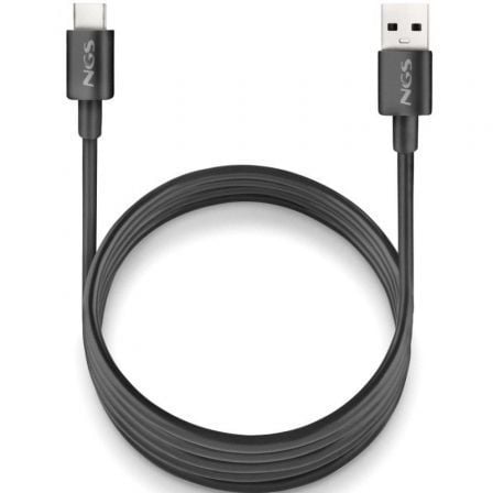 Cable USB 2.0 NGS ZYRO-AC/ USB Macho – USB Tipo-C Macho/ Hasta 15W/ 480Mbps/ 1m/ Negro | TecnoSoft art ngs cab20zyro ac20bk 1