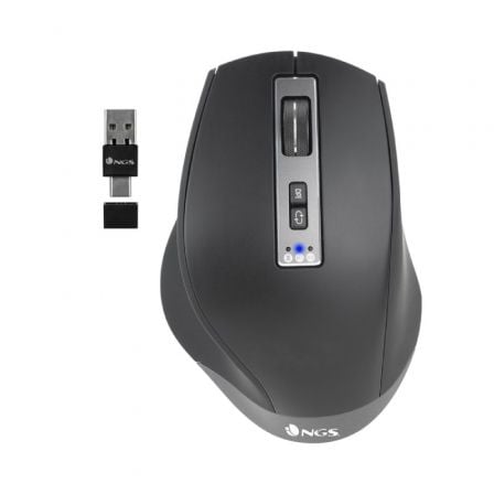 Ratón Ergonómico Inalámbrico NGS BLUR-RB/ Batería recargable/ Hasta 3200 DPI/ Negro | TecnoSoft art ngs mou20blur rb 1