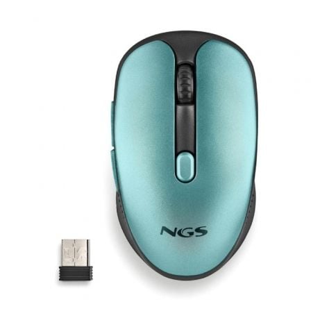 Ratón Inalámbrico NGS Evo Rust/ Batería recargable/ Hasta 1600 DPI/ Verde Agua | TecnoSoft art ngs mou20evo20rust20ice 1