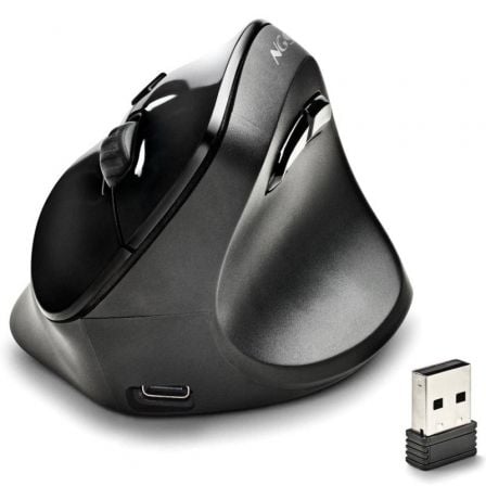 Ratón Vertical Inalámbrico NGS EVO Moksha/ Batería recargable/ Hasta 2400 DPI | TecnoSoft art ngs mou20evomoksha 1