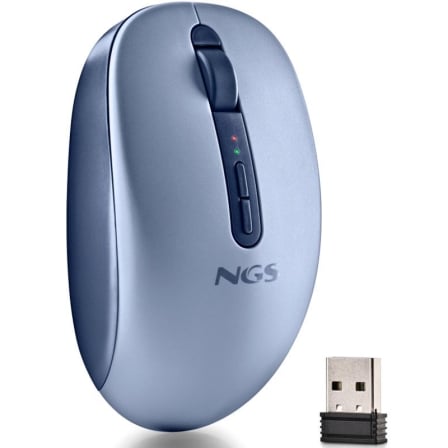 Ratón Ergonómico Inalámbrico NGS Fog Dual FOGDUALBLUE Silencioso/ Hasta 1600 DPI/ Azul | TecnoSoft art ngs mou20fog20dual20bl 1