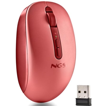 Ratón Ergonómico Inalámbrico NGS Fog Dual FOGDUALRED Silencioso/ Hasta 1600 DPI/ Rojo | TecnoSoft art ngs mou20fog20dual20rd 1