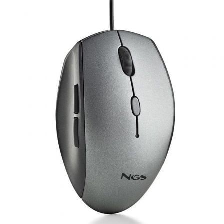 Ratón Ergonómico NGS Moth Gray/ Hasta 1600 DPI/ Gris | TecnoSoft art ngs mou20mothgray 1