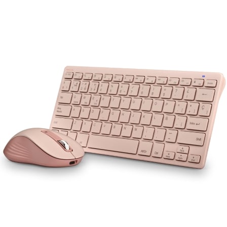 Teclado y Ratón Inalámbricos NGS Fantasy Kit/ Rosa/ Frances | TecnoSoft art ngs tec set fantasy kit pk f 1