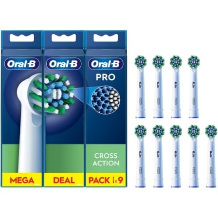 Cabezal de Recambio para cepillo Oral-B Pro Cross Action/ Pack 9 uds | TecnoSoft art orab pae cab20pro20ca209u 1