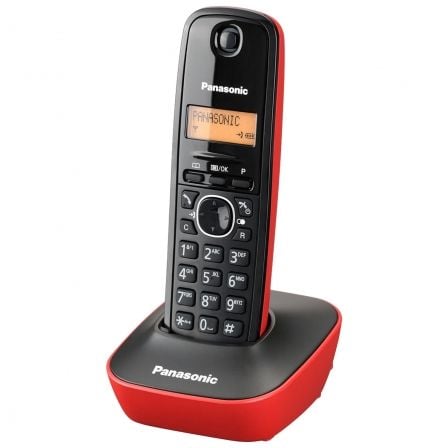 Teléfono Inalámbrico Panasonic KX-TG1611/ Negro y Rojo | TecnoSoft art pan tel20kx tg1611gr 1