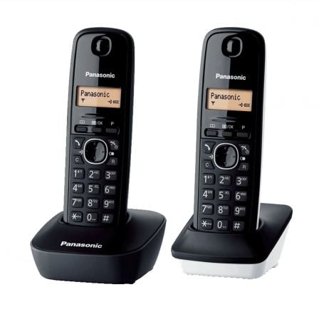 Teléfono Inalámbrico Panasonic KX-TG1612SP1/ Pack DUO/ Negro | TecnoSoft art pan tel20kx tg1612sp1 1
