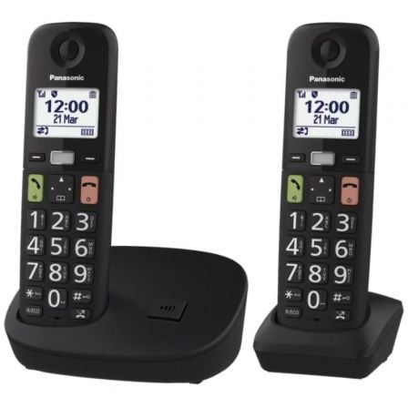 Teléfono Inalámbrico Panasonic KX-TGU112EXB/ Pack DUO/ Negro | TecnoSoft art pan tel20kx tgu112exb20d20bk 1