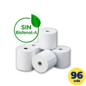 Caja de Rollos de Papel Térmico Genérico 80×55 BPAF/ 80 x 55mm/ 12 paquetes/ 96 unidades | TecnoSoft art papel20termico2080x552096u20bpa 1