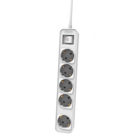 Regleta con Interruptor Philips CHP2154W/12/ 5 Tomas de corriente/ Cable 1.5m/ Blanco | TecnoSoft art phil regleta20chp2154w2012 1