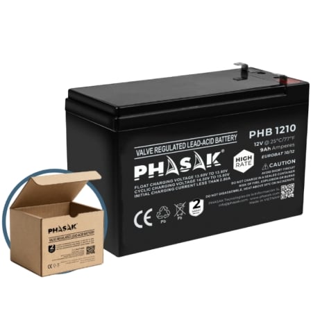 Batería Phasak PHB 1210 compatible con SAI/UPS PHASAK según especificaciones | TecnoSoft art phk bat20phb201210 1