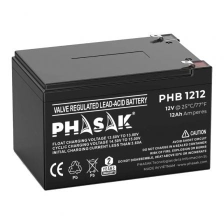Batería Phasak PHB 1212 compatible con SAI/UPS PHASAK según especificaciones | TecnoSoft art phk bat20phb201212 1