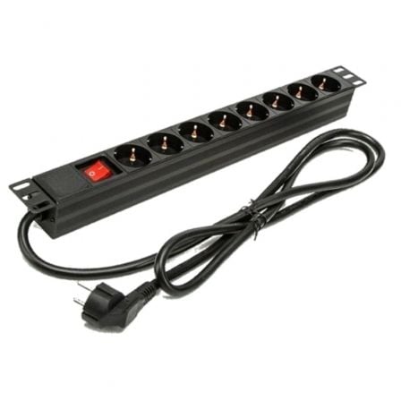 Regleta con Interruptor Phasak BNS 1518/ 8 Tomas de Corriente/ Cable 1.5m/ Negro | TecnoSoft art phk regleta20bns201518 1