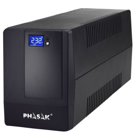 SAI Línea Interactiva Phasak 650 VA LCD Interactive/ 650VA/ 2 Salidas/ Formato Torre | TecnoSoft art phk sai2065020va20lcd20int 1