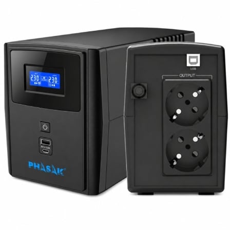 SAI Línea Interactiva Phasak SIRIUS 1000 VA Interactive/ 1000VA-600W/ 2 Salidas/ Formato Torre | TecnoSoft art phk sai20sirius20100020va20int 1