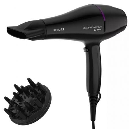 Secador Philips Drycare Pro BHD274/ 2200W/ Negro y Violeta | TecnoSoft art phpae sec20dryc20p20bhd274 1
