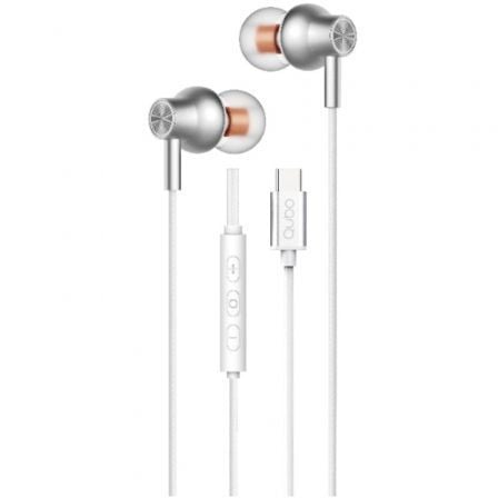 Auriculares Intrauditivos Qubo AU-300C/ con Micrófono/ USB Tipo-C/ Blancos | TecnoSoft art qub aur20au 300c20wh 1