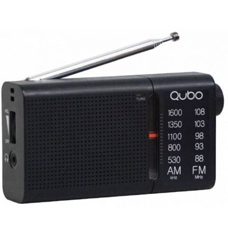 Radio Portátil Qubo RS-2/ con Cable/ a Pilas/ Negra | TecnoSoft art qub radio20r s220bk 1