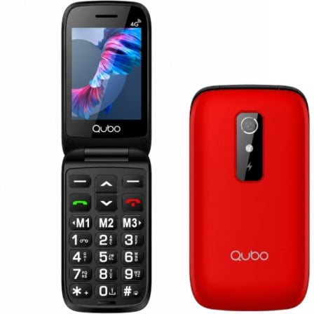 Teléfono Móvil Qubo P-220RD 4G para Personas Mayores/ Rojo | TecnoSoft art qub tel20p 220rd204g 1