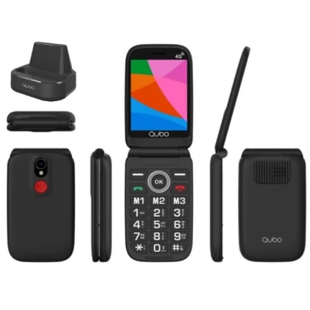 Teléfono Móvil Qubo X-340CB 4G para Personas Mayores/ Negro | TecnoSoft art qub tel20x 340cb204g 1