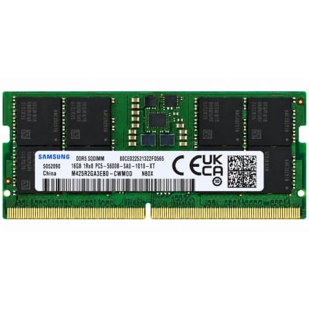 Memoria RAM Samsung M425R2GA3EB0-CWM0D NB0X 16GB/ DDR5/ 5600MHz/ 1.1V/ CL46/ SODIMM | TecnoSoft art sam 16gb20m425r2ga3eb0 cwm0d 1