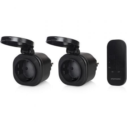 Set de Mini Enchufes para Exterior Smartwares SH4-99653/ Negros | TecnoSoft art smw sh20sh4 99653 1